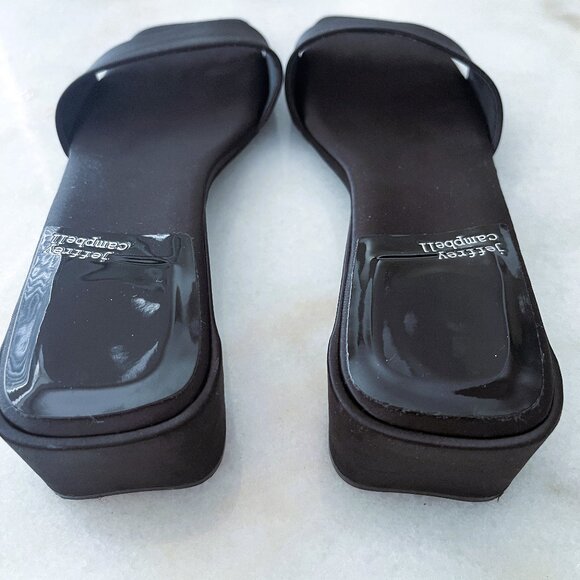 Jeffrey Campbell Low-Key Black Satin Women's Slides/Sandal Size 9M - Picture 4 of 7